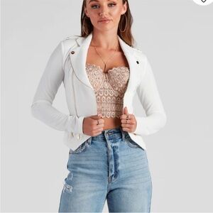 Windsor White Moto Jacket